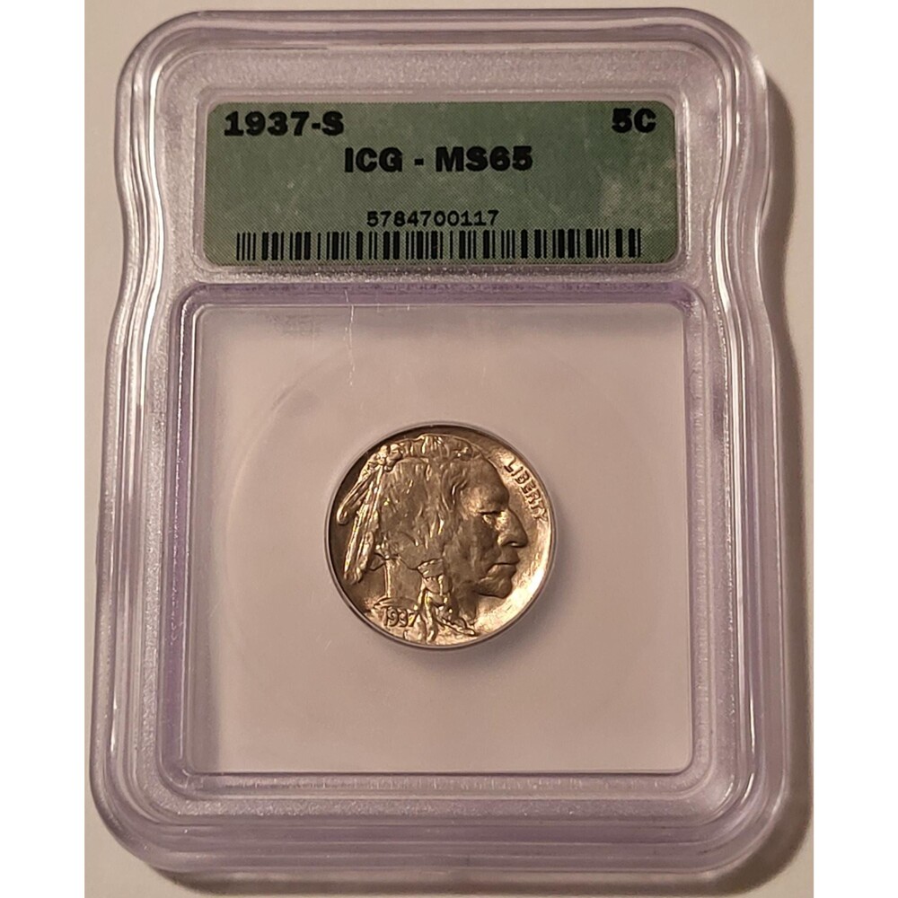 1937 S Buffalo Nickel MS65 ICG